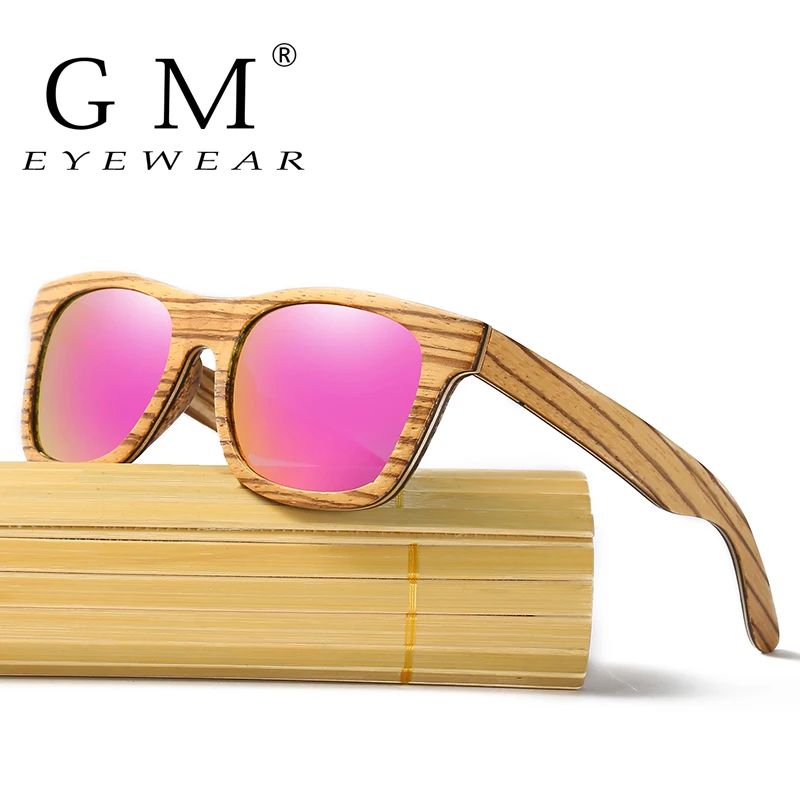 

GM Brand Mirror Eyewear Natural Handmade Wooden Sun Glasses Women Men Wood Sunglasses Bamboo Gifts Drop Shipping S045