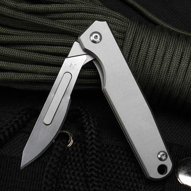 Titanium Folding Knife Portable Pocket Knives EDC Emergency Key Medical Fast Open CS GO Surgical Self-defense Survival Tools