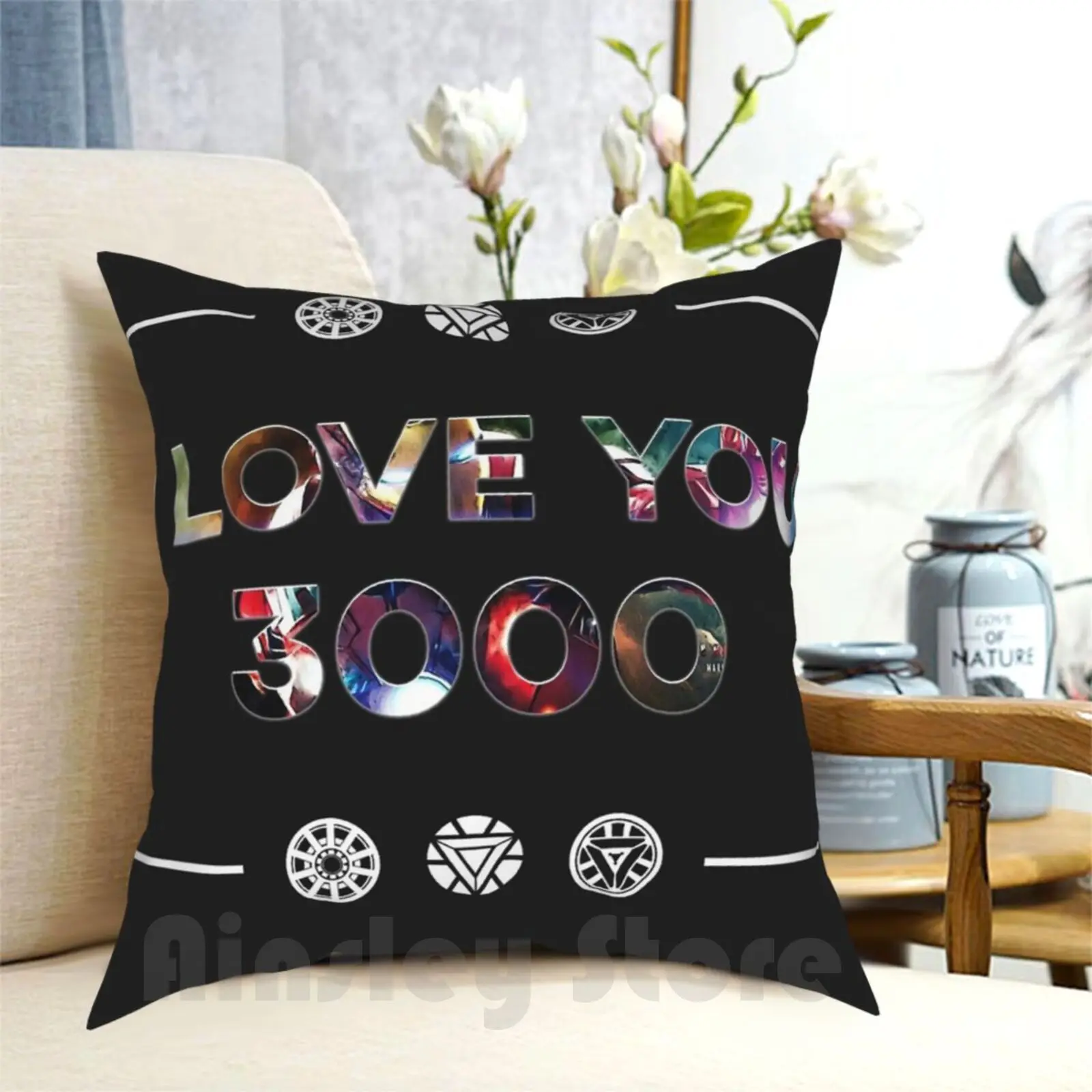 I Love You 3000 #Thankstony Pillow Case Printed Home Soft DIY Pillow cover I Love You 3000 Thankstony Superhero Infinity I