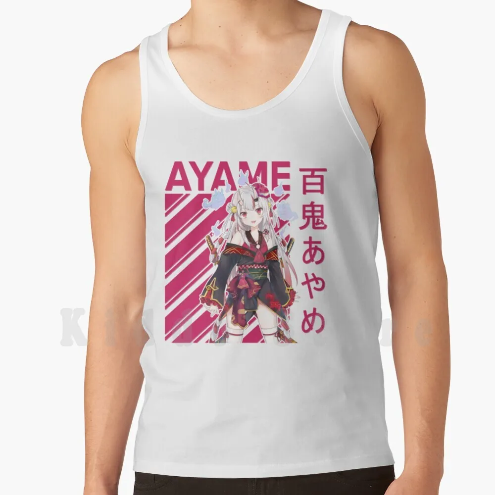 

Nakiri Ayame Hololive Tank Tops Vest 100% Cotton Hololive Nakiri Ayame Vtuber Shirakami Fubuki Virtual Youtuber Kiryu