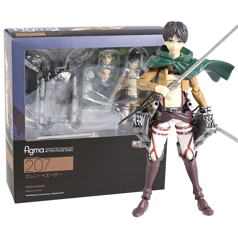 Figma Attack on Titan Eren Jaeger 207 Mikasa Ackerman 203 Levi