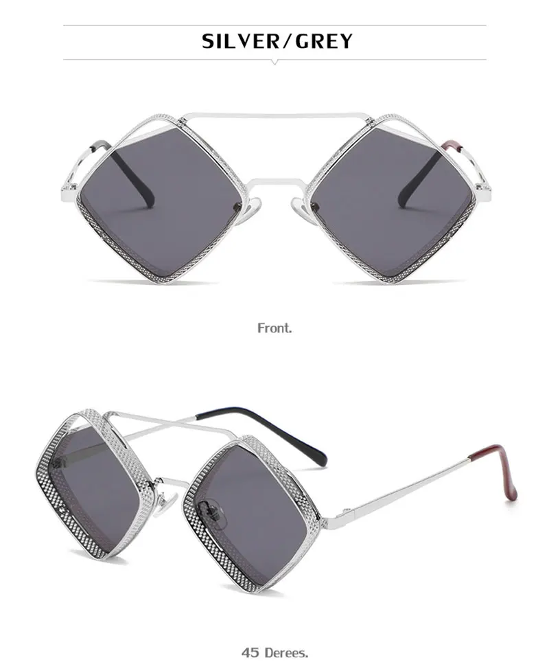 Mimiyou SteamPunk Hohle Rhombus-Sonnenbrille für Herren, Retro-Legierungs-Sonnenbrille für Damen, modische Brillen, Marke UV400, Brillen, Sonnenbrillen – Detail 17