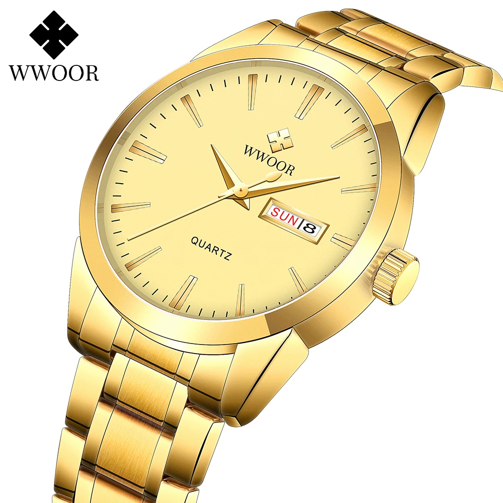 WWOOR Men's Watch 2024 Classic Business Watch Waterproof Quartz Wristwatch Casual Date Display Clock Calendar Relogio Masculino