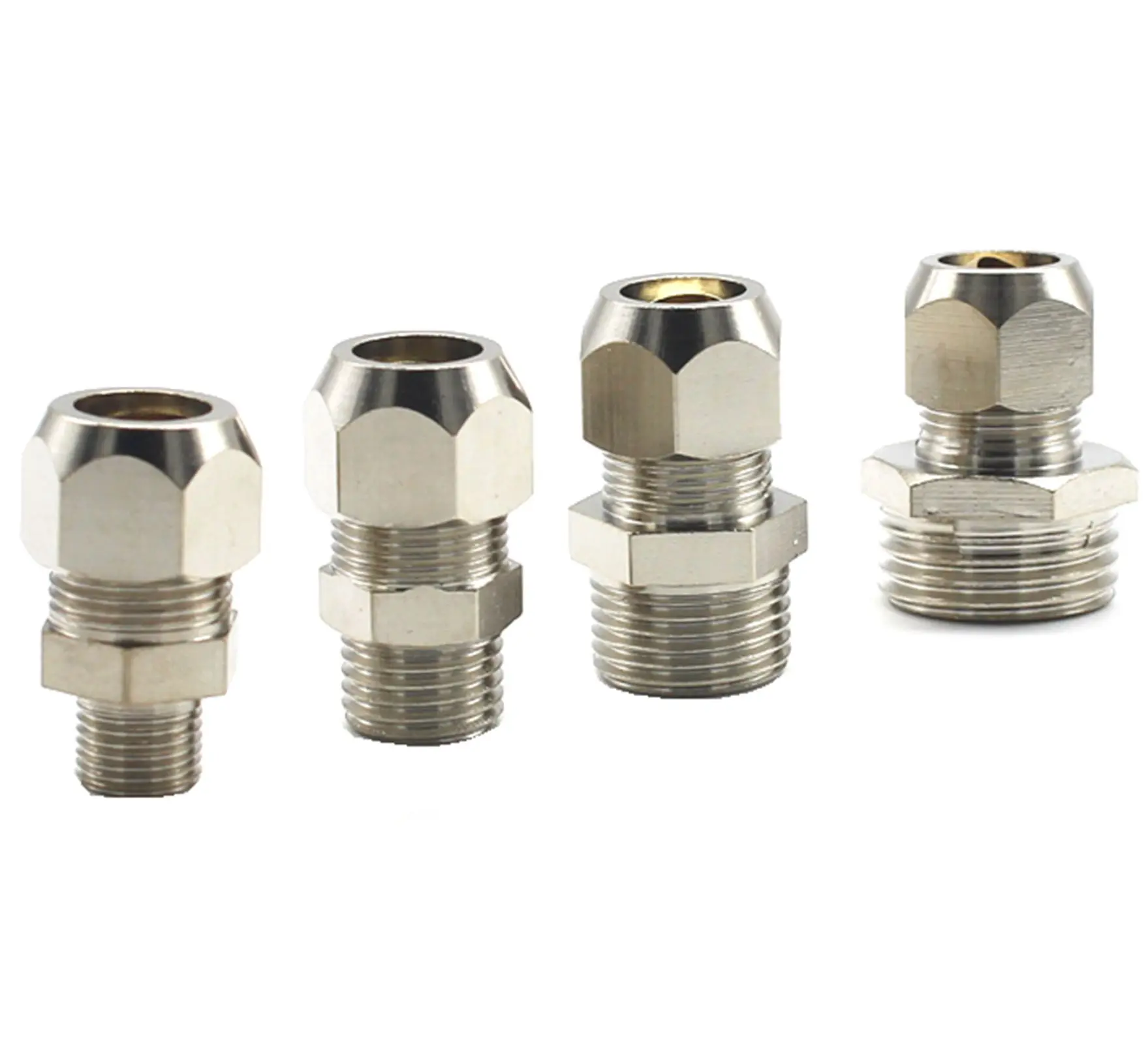 

2pcs M5 M6 M8 1/8" 1/4" 3/8" 1/2" BSPP Male To 6/8/10/12mm Tube O/D Nickel Plated Brass Ferrule Pneumatic Air Fitting