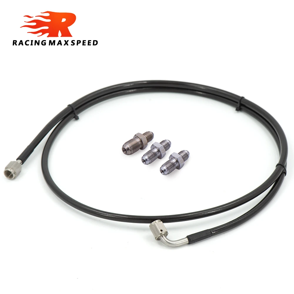 Master to Slave Cylinder Complete Stainless Clutch Line for 06-15 Honda Civic Si, Includes M10 Fitting (2pcs) and M12 Fitting (1