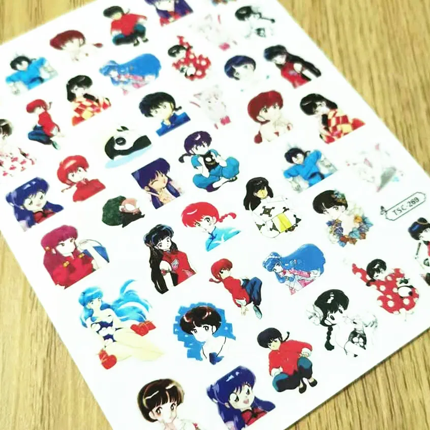 Anime Ranma 3D Design Self Adhesive Decal Stamping DIY Decoration Tools Nail Art Sticker TSC 269