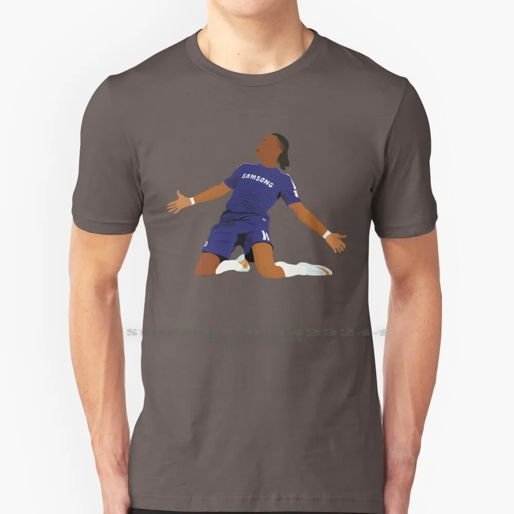 Drogba ( ) 100% Cotton T Shirt Drogba Soccer Futbol Epl English London Blues Africa New Cool Legend Hazard British Man U Tee