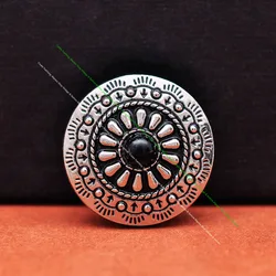 10X Southeast Tribal Silver Flower Turquoise Bead Leathercraft Luggage Bag Leather Case Garment Sewing Concho Button