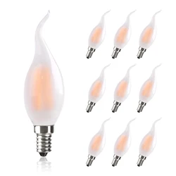 10 Packs 4W 6W Retro E14 Kaars Lamp Dimbare C35 Frosted Led Lamp E12 Led Vlam Licht Warm wit Kroonluchter Decoratieve Verlichting