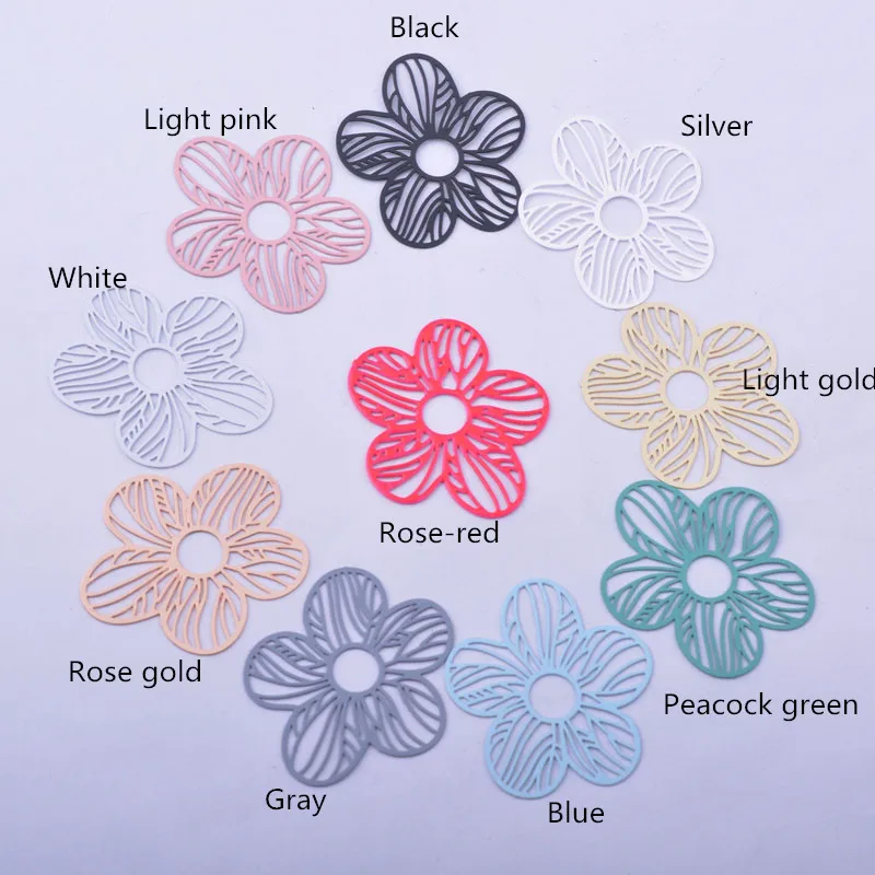 50 Stück AB6540 31*28mm bemalte Blumenanhänger DIY Schmuck Ohrring Zubehör – Detail 3