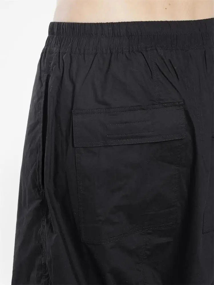 2020 new men\'s summer thin casual shorts hairstylist cross folding harem shorts large size loose stage style pure color clothing