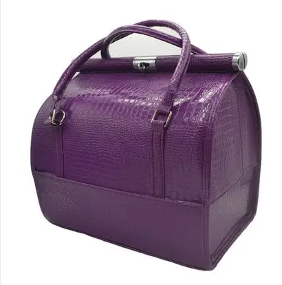 Women Makeup Bag PU Organizer Box Toiletry Cosmetic Bag Cosmetic Suitcase Makeup case Beauty Bag Storage Suitcase Makeup Box