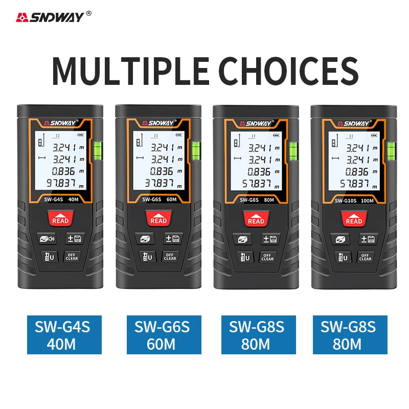 SNDWAY Range Finder 40M 60M 80M 100M misuratore di distanza digitale ad alta precisione palmare economia Trena Metro strumento elettronico per pagoda