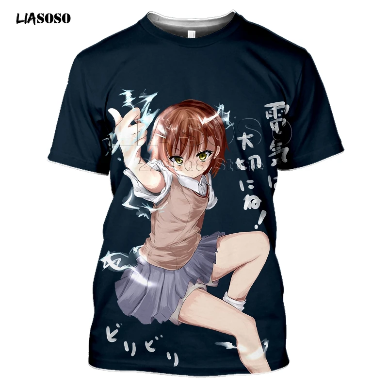 LIASOSO Summer Style T-Shirt Men Women T-shirt 3D Print Anime Game A Certain Scientific Railgun T Harajuku T Shirt Clothing