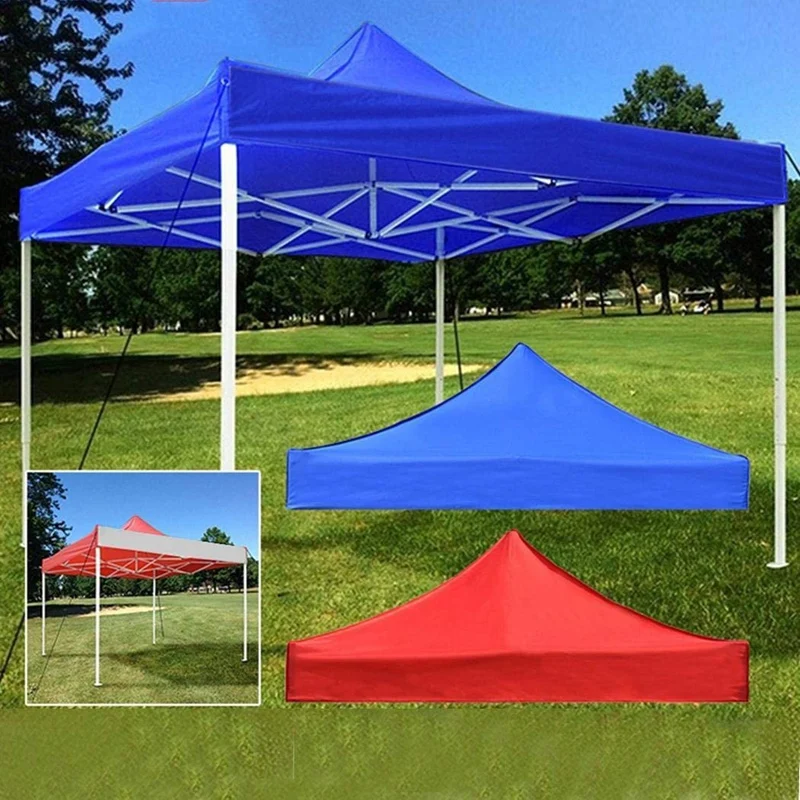 2X2M Canopy Top Cover Replacement Four-Corner Tent Cloth Foldable Rainproof Patio Pavilion Replacement Blue