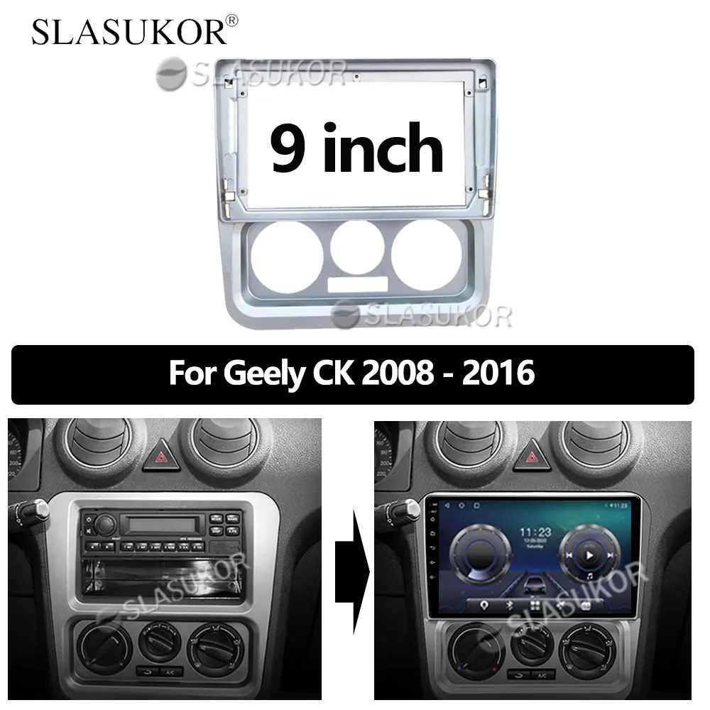 

9 INCH Android Audio For Geely Ziyoujian CK-1 2008 2009 - 2016 cable Car Auto ABS Radio Dashboard GPS stereo panel 2 Din Frame