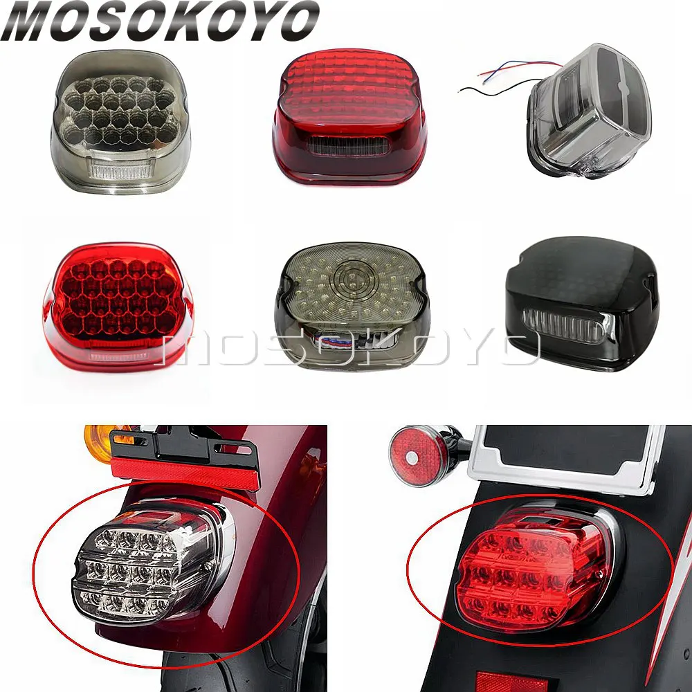 

Tail Light LED Rear Lamp License Plate Taillights Brake Stop Turn Signals for Harley Sportster Softail Dyna Lay Down Super Glide