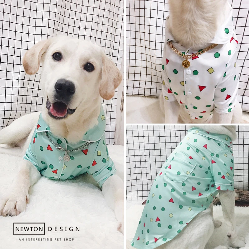 XL-XXXXL Big Dog Clothes Summer And Autumn Pajamas Casual Golden Clothing Big Dog Labrador Samoyed Pet Shirt Jacket