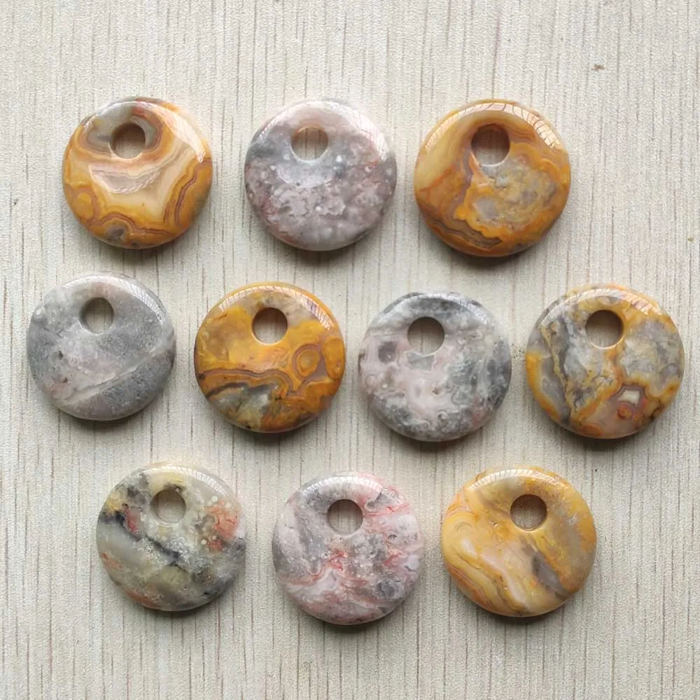 

Fashion natural crazy agates gogo donut charms pendants for necklace Bracelet jewelry making Wholesale 10pcs/lot free shipping