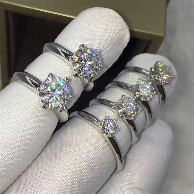 CC 1.5ct Diamant Engagement Rings For Women Silver Color Bridal Wedding Jewelry Fashion Accessory Drop Shipping CC633