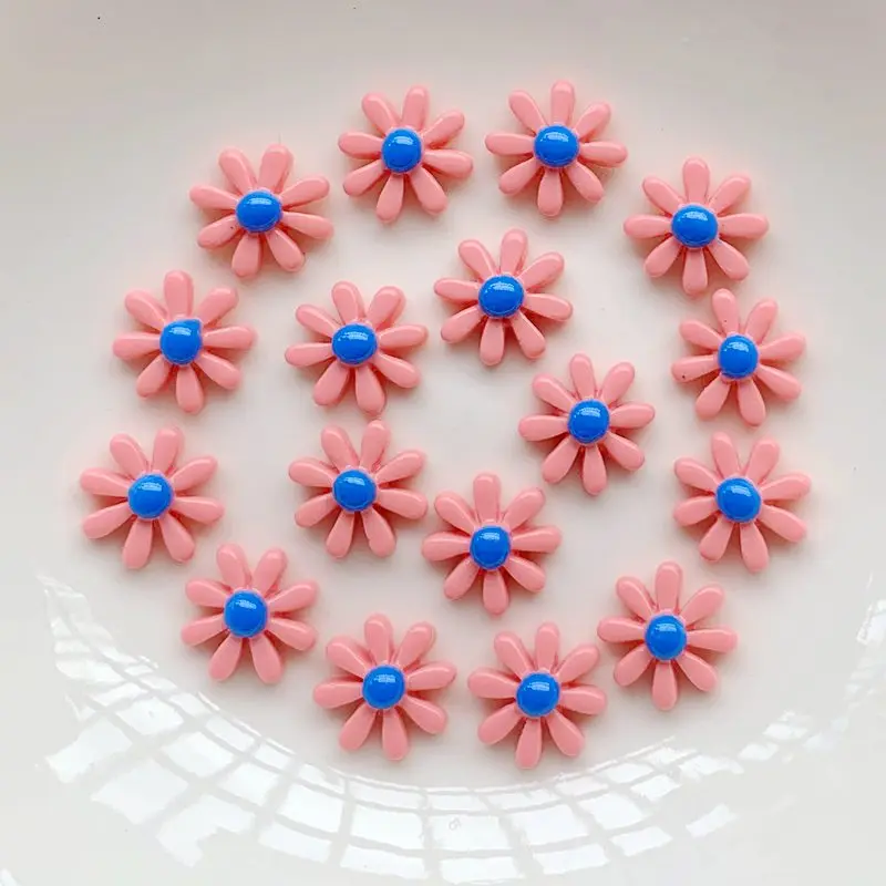 50PCS 12MM  3D resin flower decoration handicraft flat back scrapbook DIY earrings necklace jewelry accessories handicraft