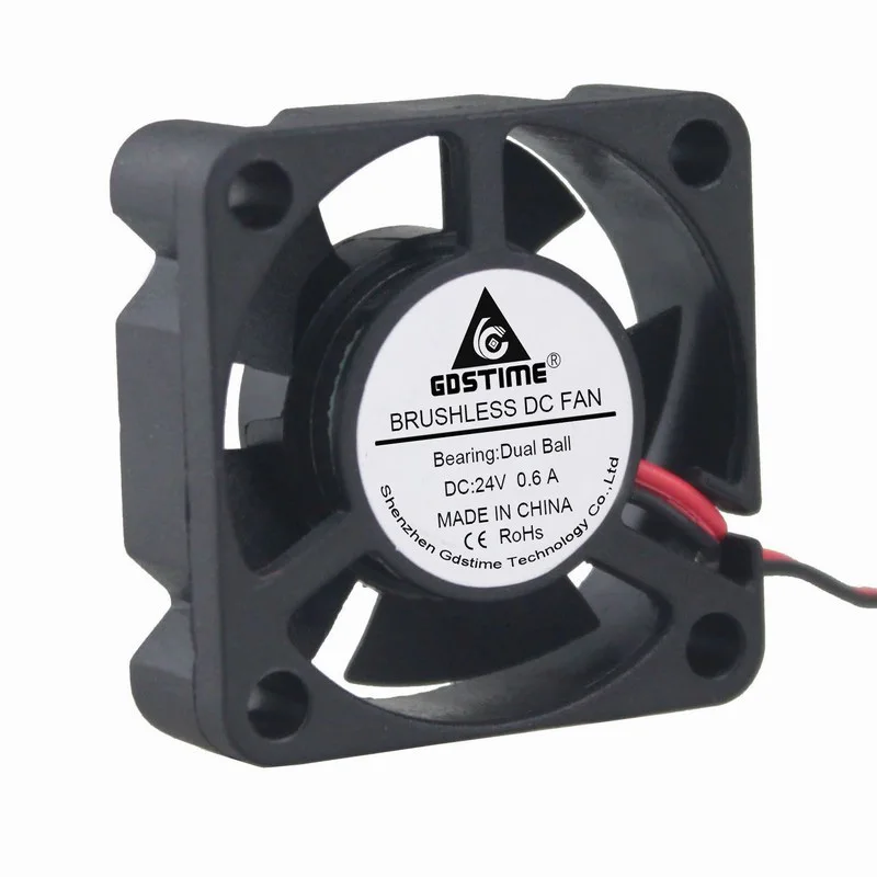 5Pcs Gdstime 35mm 35x35x10mm 24V 2Pin Dual Ball Bearing Mirco Brushless DC Cooling Cooler axial Fan