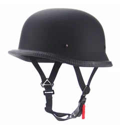 Casco Vintage de media cara para motocicleta, protector de cabeza alemán, color negro brillante, estilo de coche, 1 unidad, M/L/XL