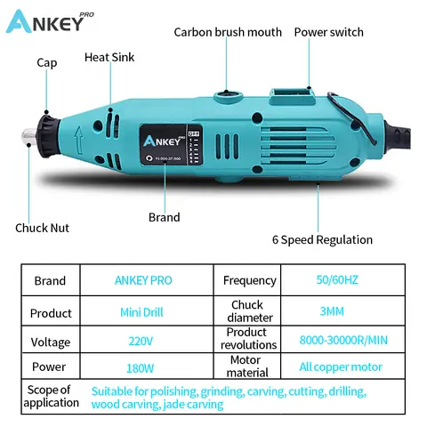 2 st DIY elverktyg elektrisk borr variabel hastighet dremel tillbehör mini stativ för borrgravör elektrisk mikro roterande verktyg 10 best sales drillpro kdw9422 - №9
