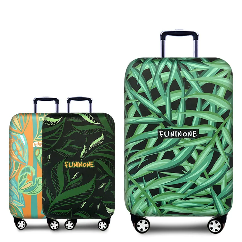 Green Plants Luggage Dust Protective Cover Women's Men's Elastic Suitcase Travel Case Trolley Protect Zip Bag Travel Accessories