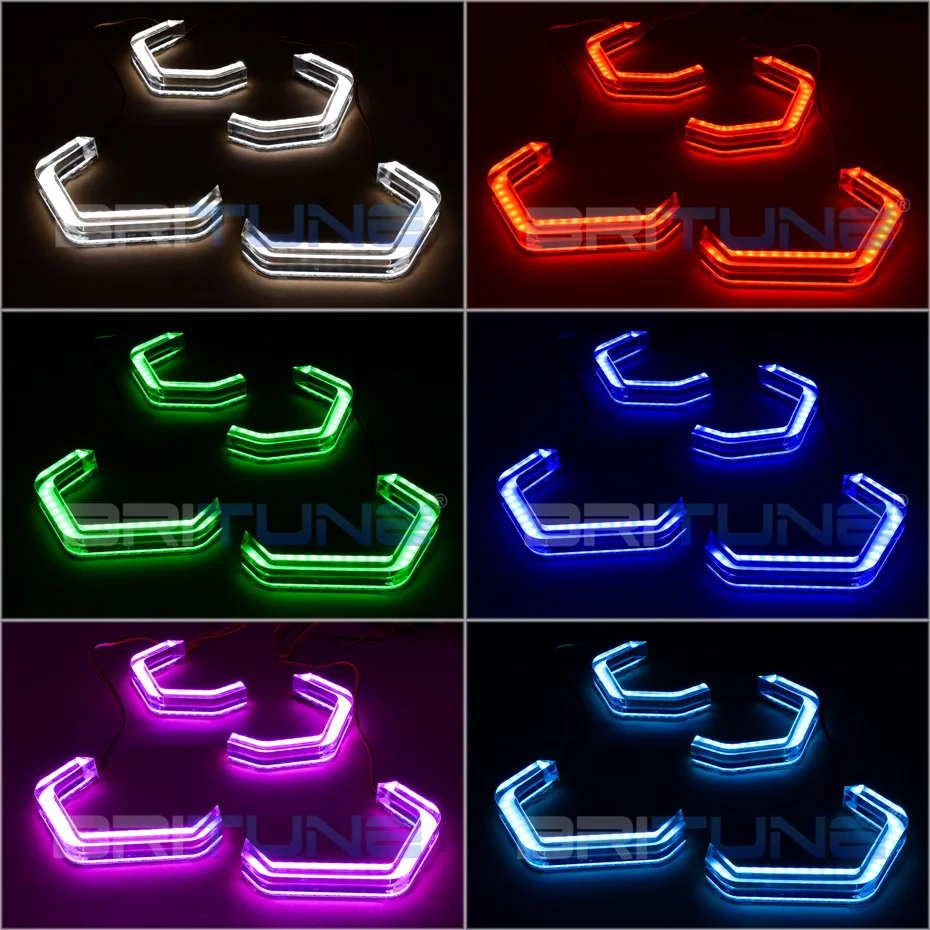 RGB Angel Eyes LED Lights For BMW E90 E91 E60 M4 E61 F34 F32 F10 F30 F31 Bluetooth-compatible Tuning Dynamic Chasing Halo Ring