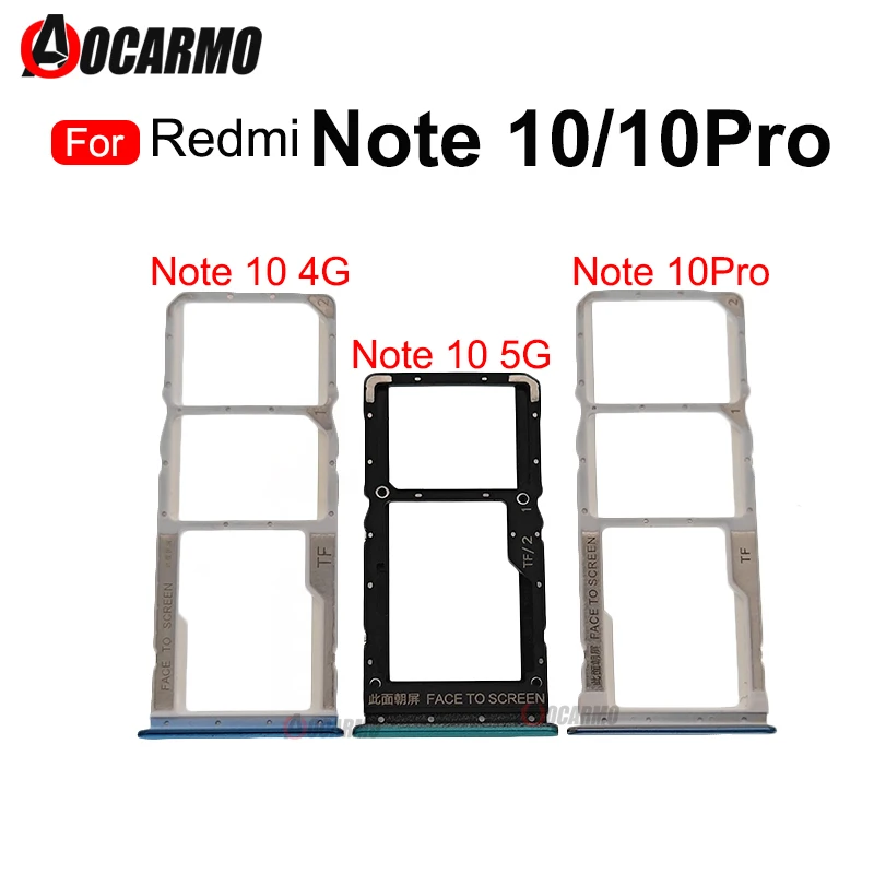 For Xiaomi Redmi Note 10 4G Pro 5G 10Pro SIM Card Reader Sim Tray Holder SD Slot Replacement Parts
