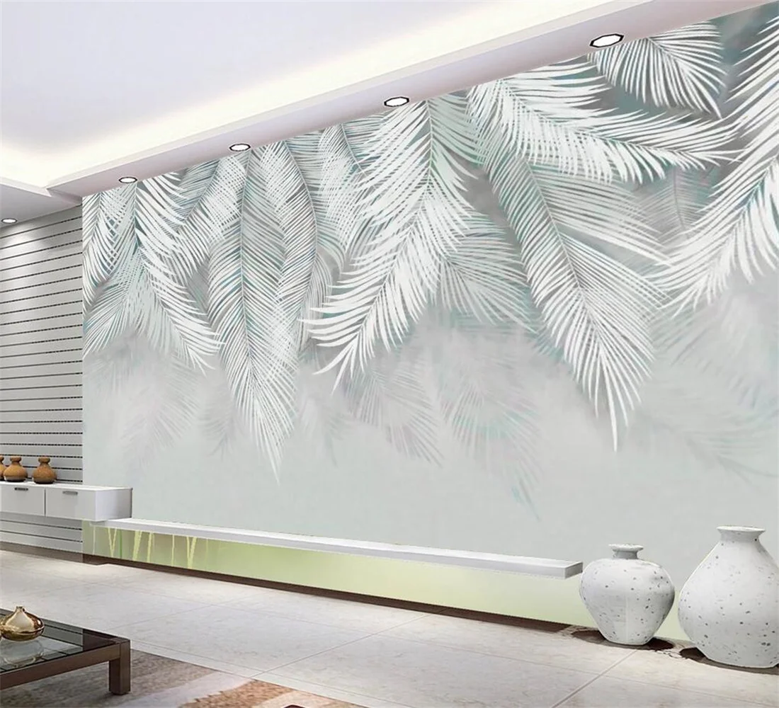 

custom wallpaper mural Nordic retro tropical plants TV background wallpaper for bedroom walls wall painting papel de parede