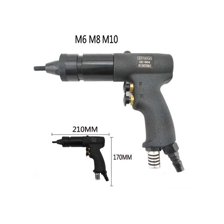 New HG-0610 pneumatic riveting nut gun M6/M8/M10 self-locking pneumatic riveting gun air rivet nut gun tool 1pc