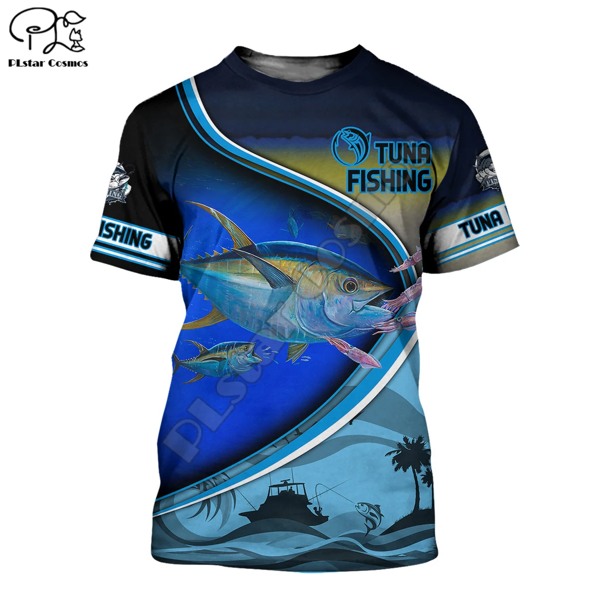 PLstar Cosmos Tuna Fishing New Fashion Men/Women T-shirt 3d Fishing Print Designed Stylish Summer Tshirt Brand Tops Tees Style-1