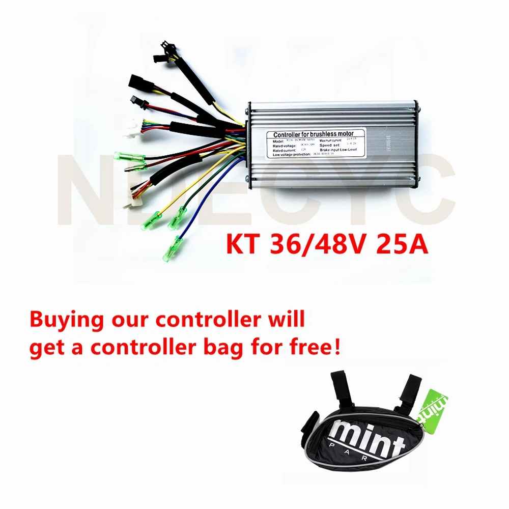 US Freeshipping 36V/48V 750-1000W 25A KT Brushless DC Motor Controller Ebike Controller + LCD3/LED900/LCD8H Display