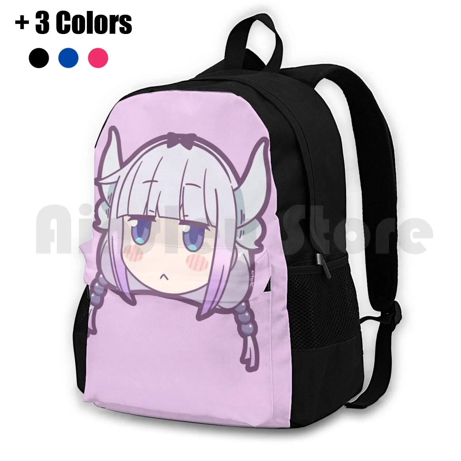 Chibi Kanna Outdoor Hiking Backpack Riding Climbing Sports Bag Miss Kobayashis Dragon Maid Dragon Maid Maid Dragon Kanna Elma