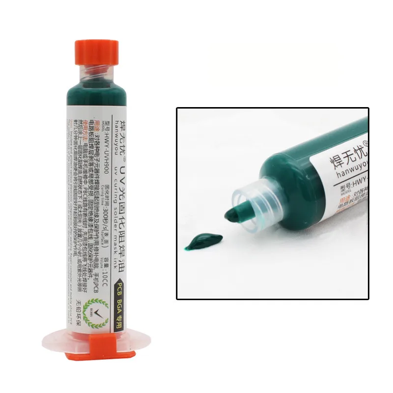 1pc UV Curable Solder Mask With Tip & Push 10CC For PCB BGA Circuit Board Protect Soldering Paste Flux Cream Welding Fluxes Oil