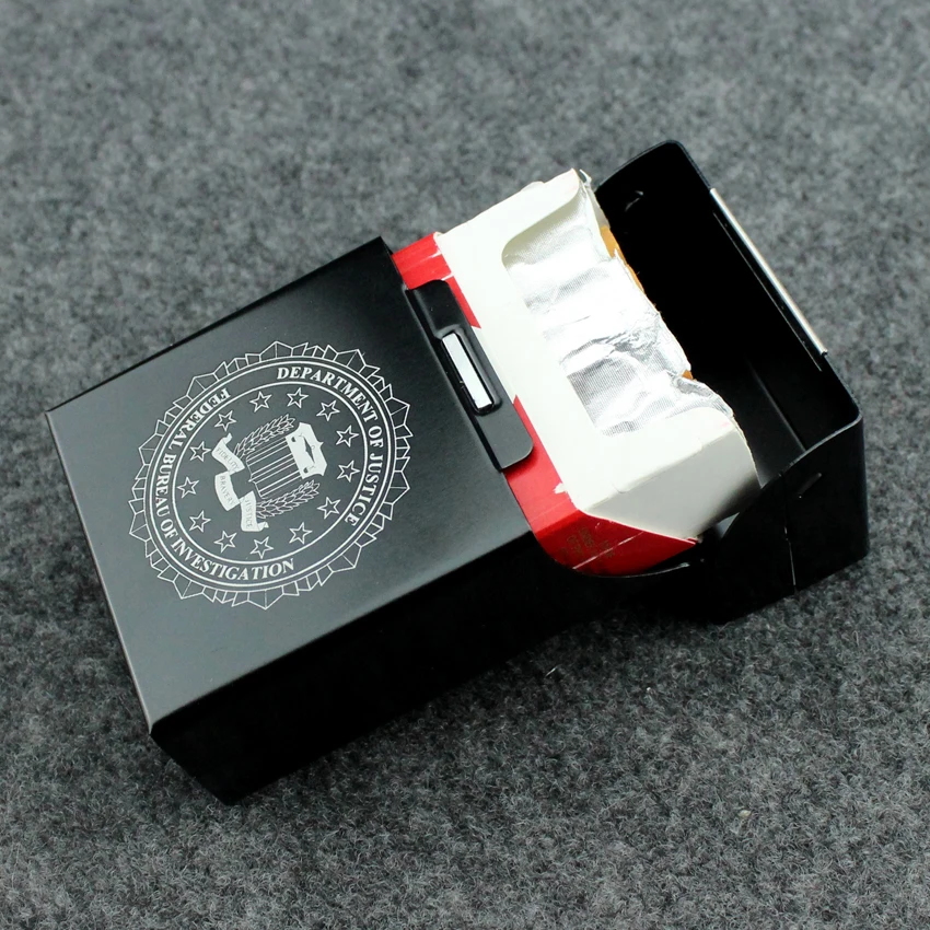Caja de cigarrillos de Metal para FBI CIA MI6, diseño de musgo, productos derivados, inteligencia espía, regalo creativo para fumar para hombres,