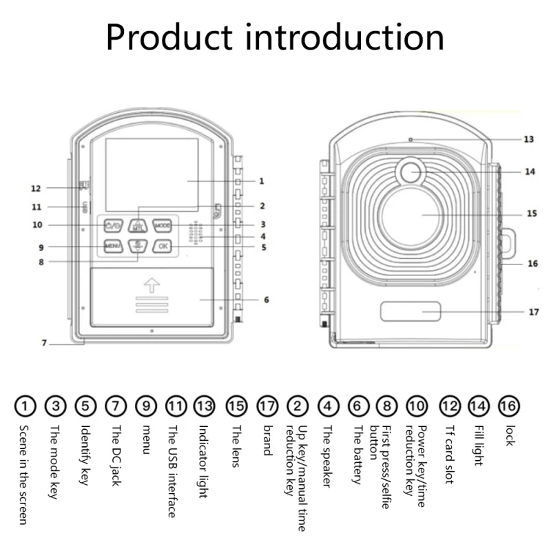 Câmera temporizador digital hd tl2300, à prova d'água, suporta até 512gb, cartão de memória tf, ângulo de gravação de vídeo colorido