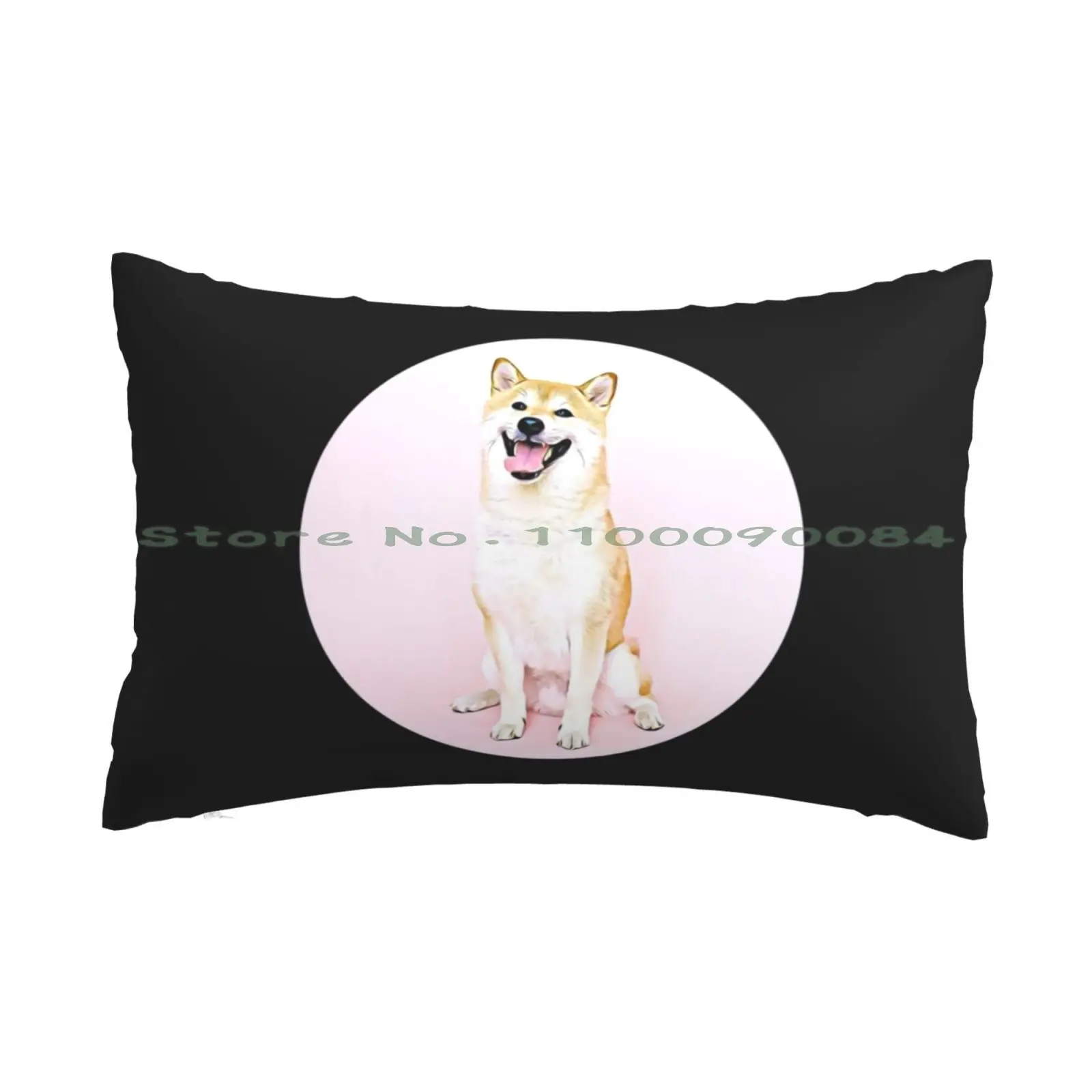 Shiba Inu Portrait Pillow Case 20x30 50*75 Sofa Bedroom Thomas Lee Iceman1212 Night Pink Pinkish Cherry Ruby Roses Bloom Pinky