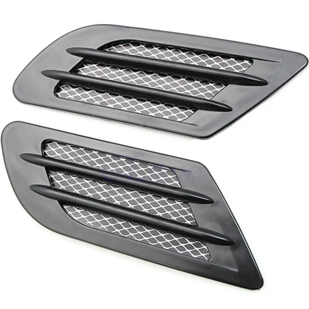 Car Side Air Flow Vent Hole Cover Fender Intake Grille Duct Decoration Sticker