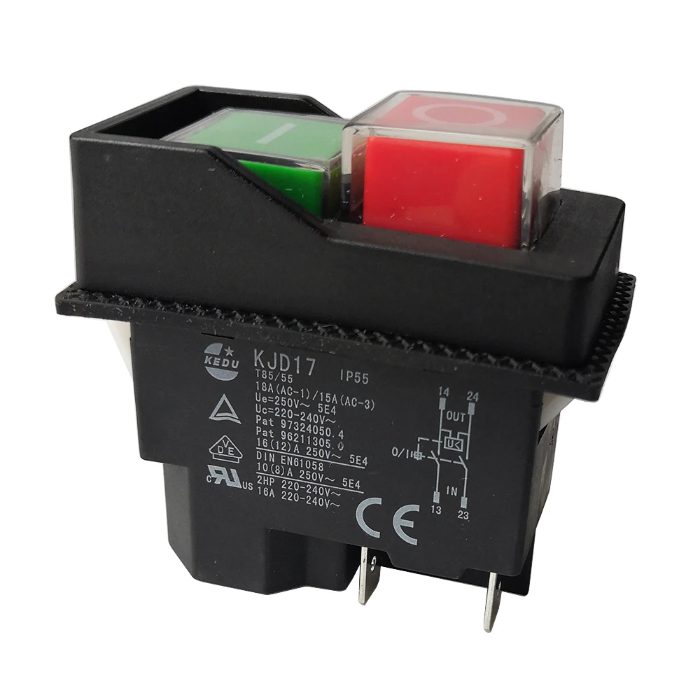 KEDU KJD17 Elektromagnetische Schakelaars Drukknop voor Tuingereedschap 120V 220V 4Pin 5Pin