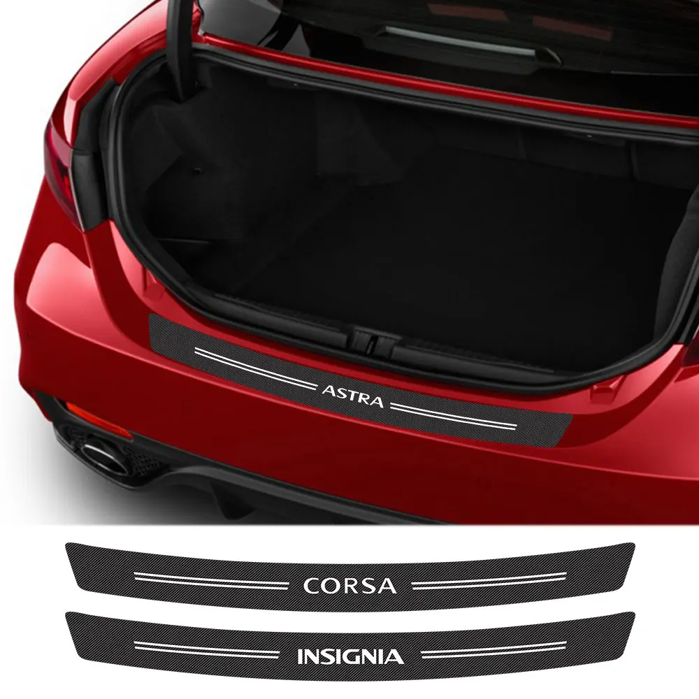 For Opel Astra H K J G Corsa E D OPC Mokka Insignia B Vectra Car Rear Bumper Sticker Auto Trunk Trim Guard Protector Accessories