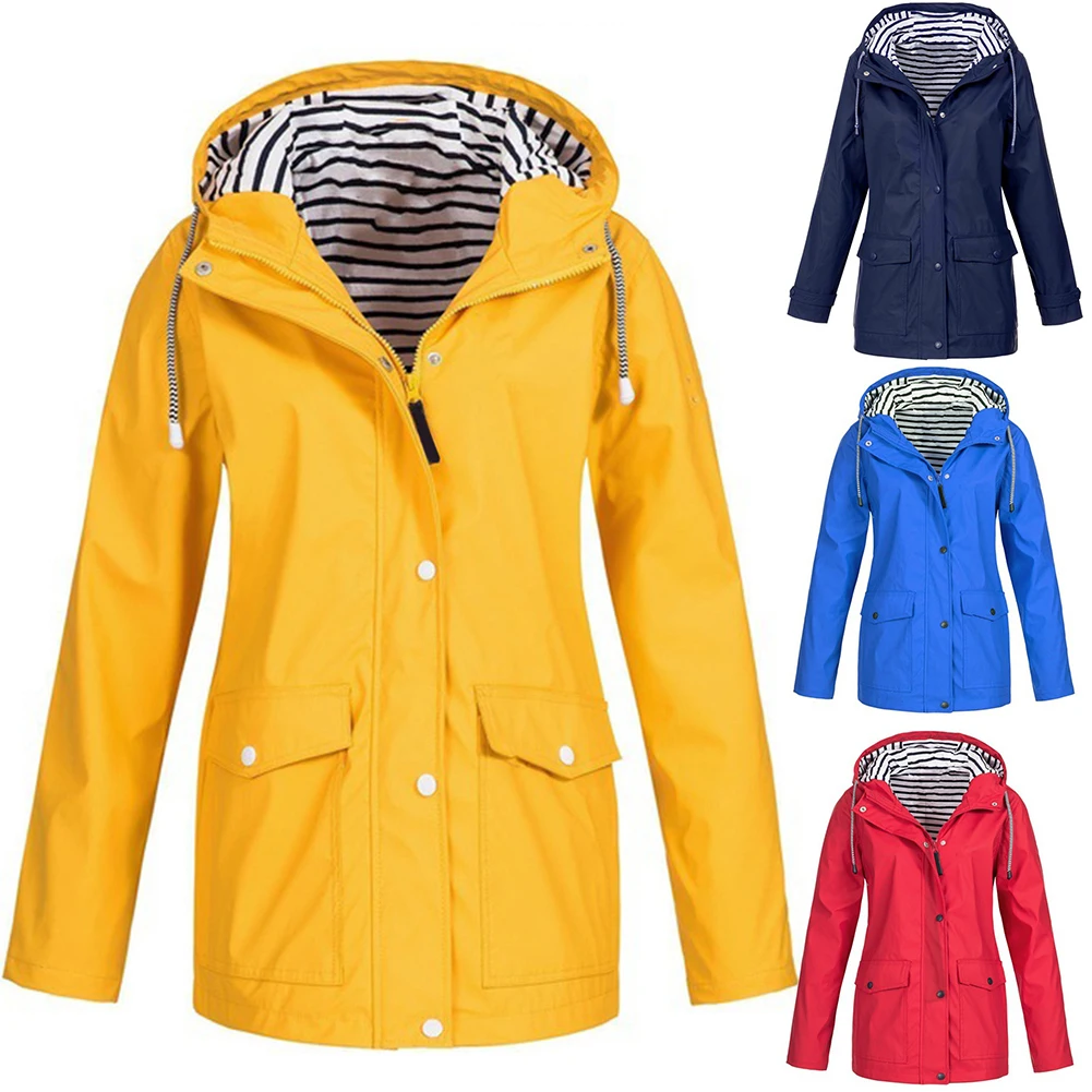 Cheap Clearance ！2020 Women Jacket Coat Waterproof Transition Jacket Outdoor Hiking Clothes Lightweight Raincoat Women's Raincoa