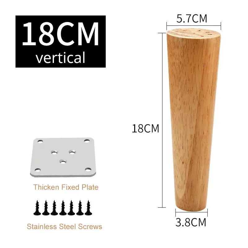KAK Natural Solid Wood Furniture Leg Table Feets Wooden Cabinet Table Legs Fashion Furniture Hardware Replacement for Sofa Bed - Image 21