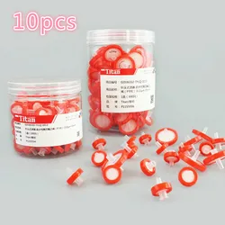 일회용 소수성 PTFE 주사기 필터, 실험실 용품, 바늘 실험 액세서리, 25mm, 0.45m, 10 개