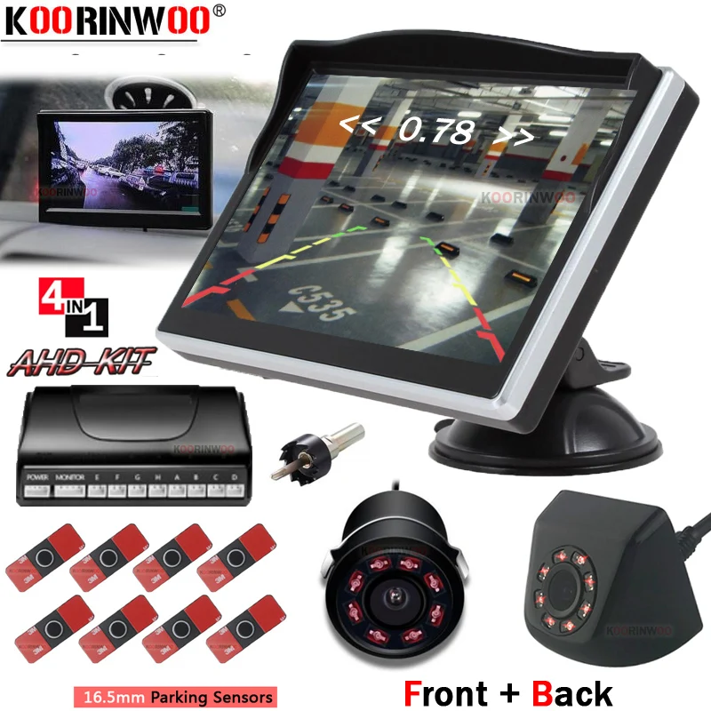 Koorinwoo Car Monitor Window Parking Sensors Sounds System Front Fort Rear view camera car accessories car blind spot detection