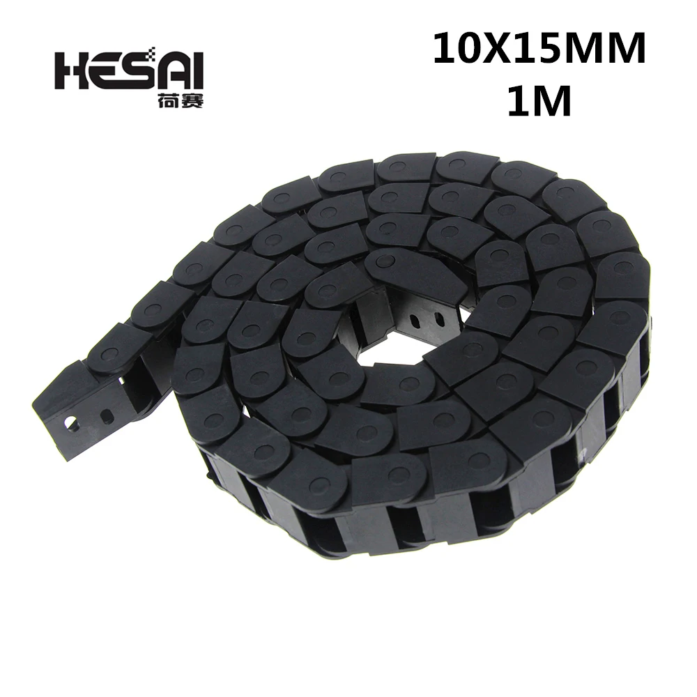 10x15mm 10*15mm L1000mm Cable Drag Chain Wire Carrier With End Connectors For CNC Router Machine Tools