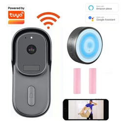 Videocamera WiFi campanello Video Tuya HD 1080P, lavora con Alexa, Google Home, campanello impermeabile con rilevazione di movimento App Smart Life