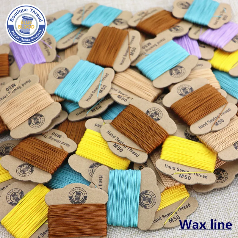 XianGe Wax Thread Braided Round 0.45 0.55(8m) Handmade Leather DIY Craft Tools Hand Sewing Boots Saddle Line